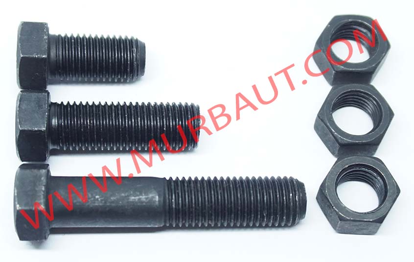 Baut Mur Hex Baja 8.8 Drat Halus diameter 12mm - A Baut Mur Hex Baja 8.8 Half Drat diameter 3/8 UNF Drat Halus