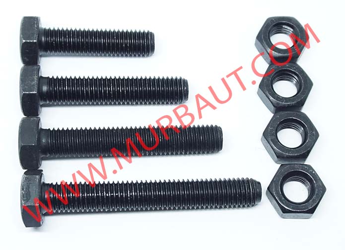 Baut Mur Hex Baja 8.8 Full diameter 10mm - A Baut Mur Hex Baja 8.8 10mm Hitam