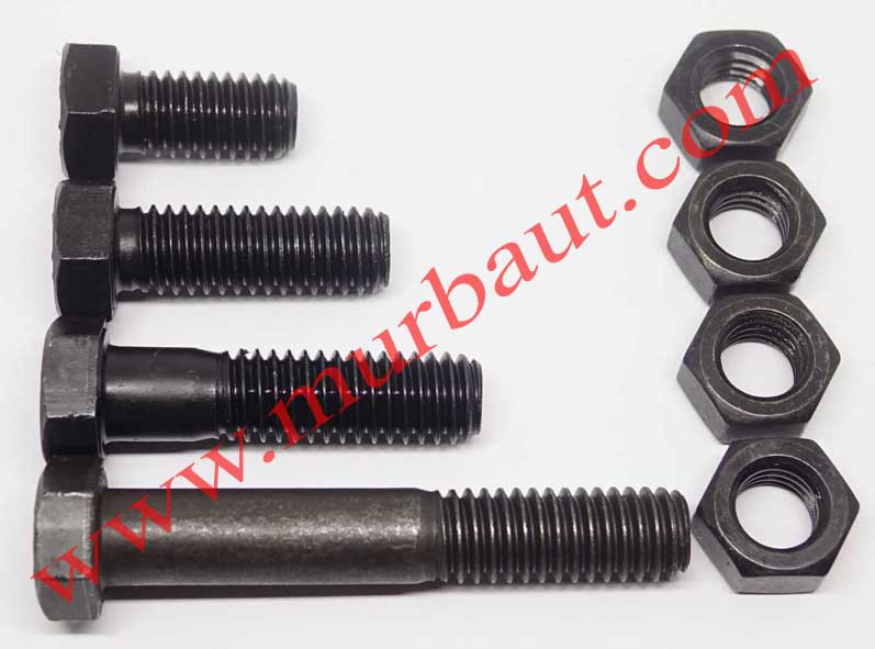 Baut Mur Hex Baja 8.8 NC diameter 7-16 inchi