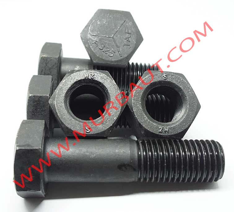Baut Mur Hex Baja A325 diameter 1 1-4 inchi