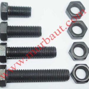 Baut Mur Hex Besi HItam 5/8 inchi UNC