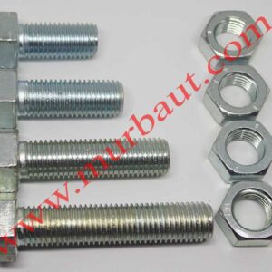 Baut Mur Hex Besi Galvanis Putih 16mm