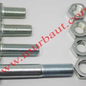 Baut Mur Hex Besi Galvanis Putih 24mm