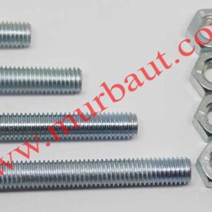 Baut Mur Hex Besi Galvanis Putih 8mm