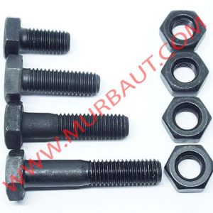 Baut Mur Baja 10.9 diameter 10mm half drat
